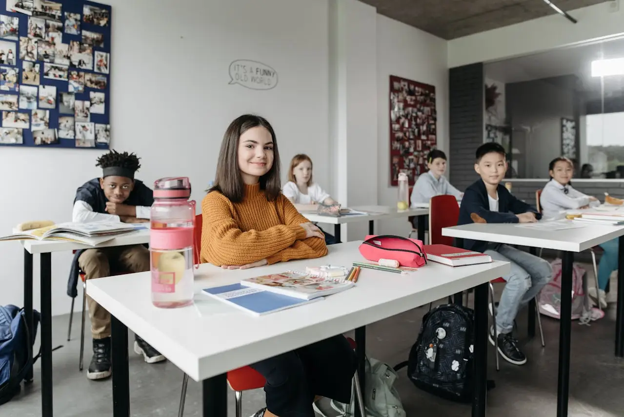 happy kids in the class
